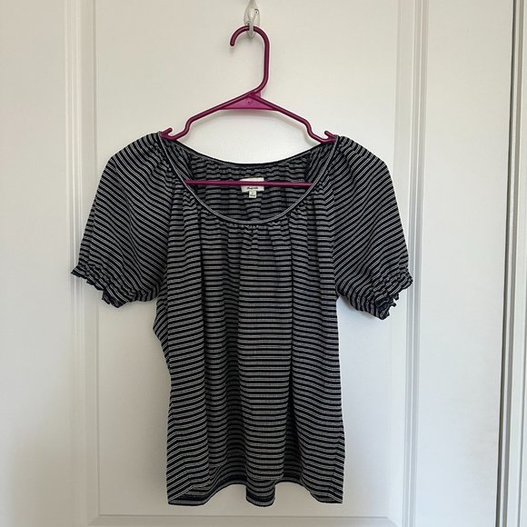Madewell Texture & Thread Peasant Top in Stripe - Picture 2 of 4